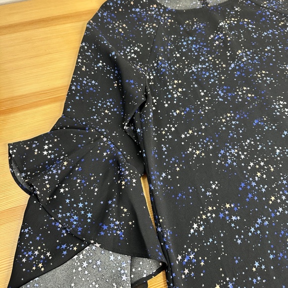 Sanctuary Blouse - Star Print with Ruffle Sleeves - Size MEDIUM M - Picture 9 of 11